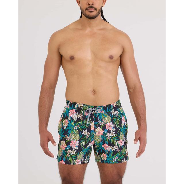 Saxx Oh Buoy 2n1 Swim Shorts Pineapple Field-Black