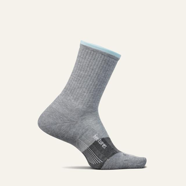 Feetures Trail Max Cushion Mini Crew Light Gray