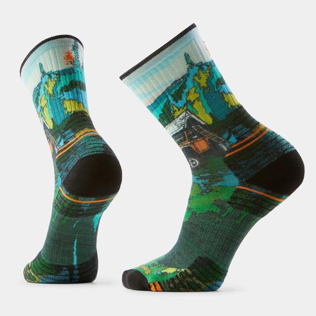 Smartwool Hike Trail Trekker Print Crew Socks Winter Moss Winter Moss
