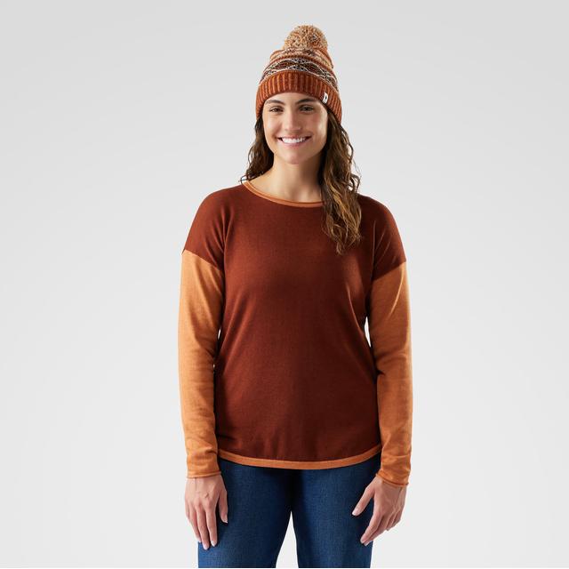 Smartwool Shadow Pine Colorblock Crew Sweater Pecan Brown Heather