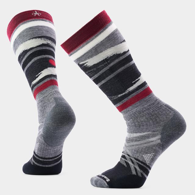 Smartwool Unisex Ski Midnight Ski Pattern Over The Calf Socks Medium Gray