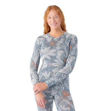 Smartwool Classic Thermal Merino Base Layer Crew Top Winter Sky Floral