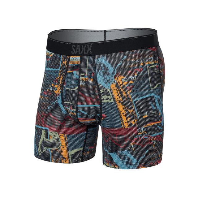 Saxx Quest Quick-dry Mesh Open Fly Boxer Briefs Light And Shadow-Multi