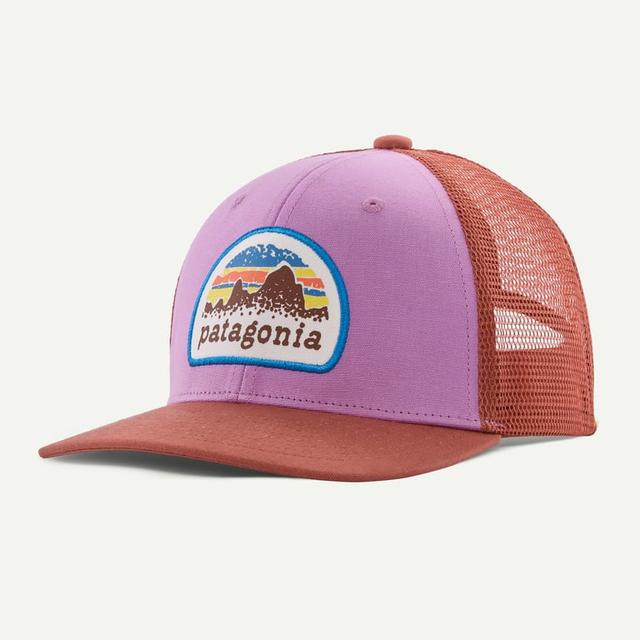Patagonia Trucker Hat Skyline Stencil: Brisk Purple