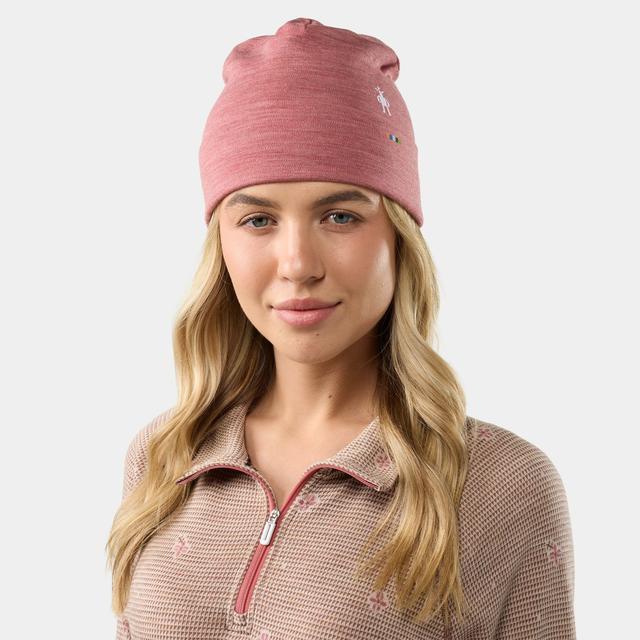 Smartwool Unisex Thermal Merino Reversible Cuffed Beanie Hat Rosewood Heather