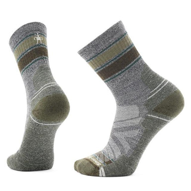 Smartwool Hike Striped Mid Crew Socks Ash-Charcoal