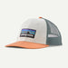 Patagonia P 6 Logo Lopro Trucker Hat White w/Peach Sherbet