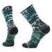 Smartwool Hike Campground Print Crew Socks Winter Moss