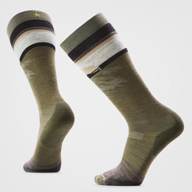 Smartwool Unisex Snowboard Mountain Sunrise Over The Calf Socks Winter Moss