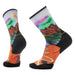 Smartwool Unisex Trail Run Singletrack Print Crew Socks Orange Rust