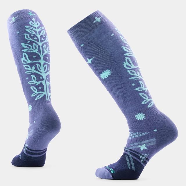 Smartwool Ski Ice Blossom Over The Calf Socks Nightfall Blue