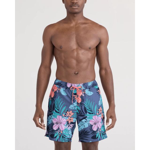 Saxx Oh Buoy 2n1 Swim Shorts Hibiscus Jungle-Indigo