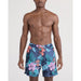 Saxx Oh Buoy 2n1 Swim Shorts Hibiscus Jungle-Indigo