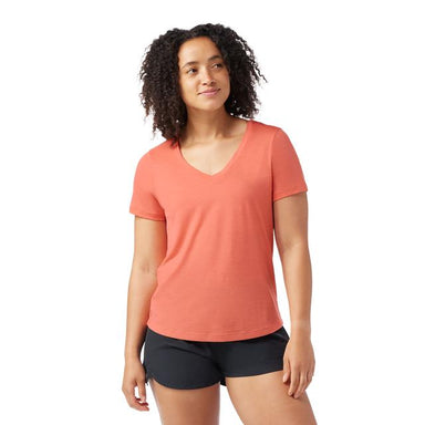 Smartwool Active Ultralite V-neck Short Sleeve Coral Reef