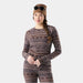 Smartwool Classic Thermal Merino Base Layer Crew Top Mocha Fair Isle Fun