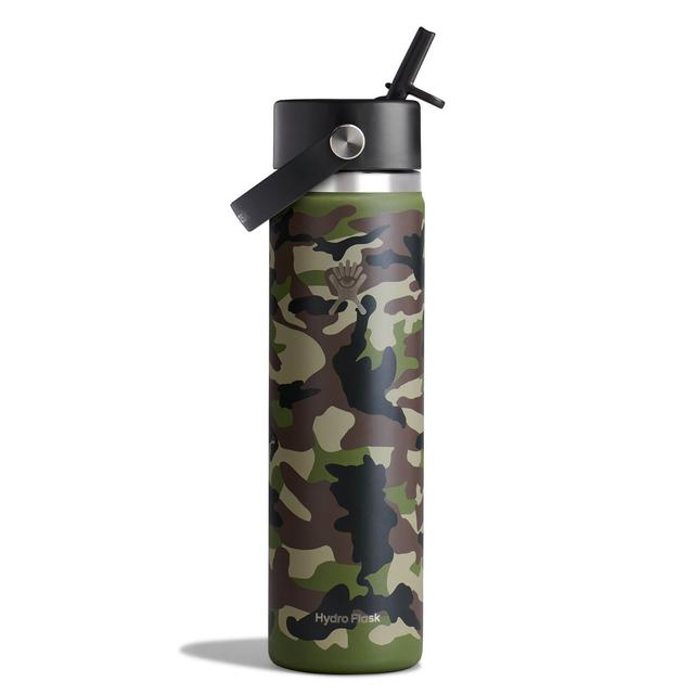 Hydro Flask 24 Oz Wide Mouth With Flex Straw Cap - Woodland Camo