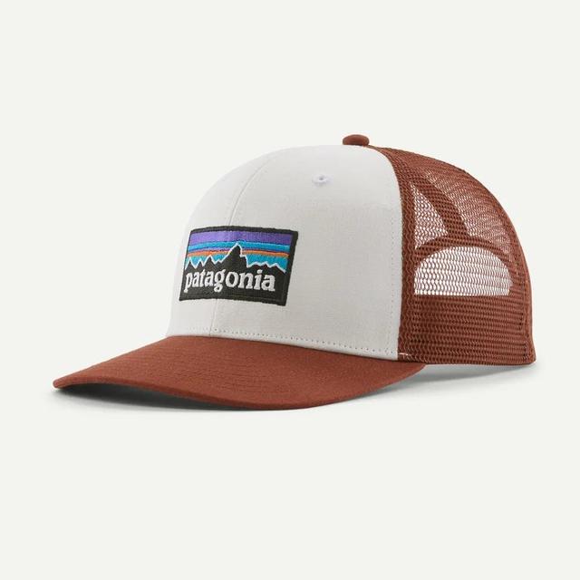 Patagonia P 6 Logo Trucker Hat White w/Rusty Red