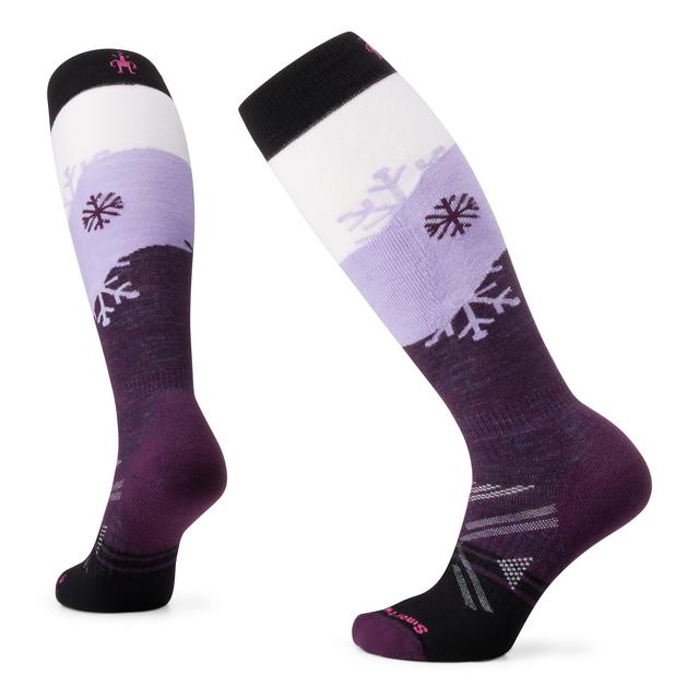 Smartwool Womens Ski Snowpocalypse Pattern Over The Calf Socks Purple Iris