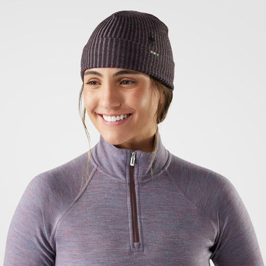 Smartwool Unisex Thermal Merino Rib Beanie Hat Mink/Chalk Violet Heather