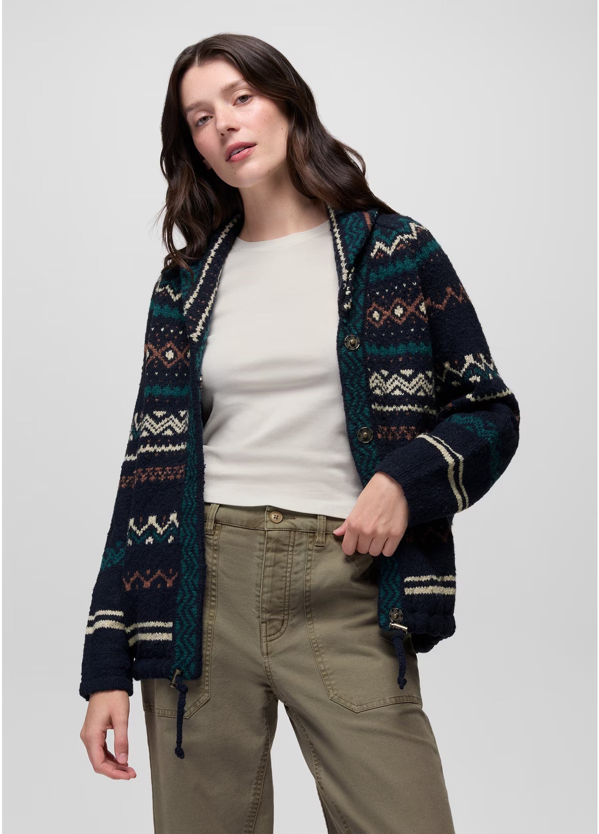 Prana Womens Arctic Poppy Sweater Cardigan