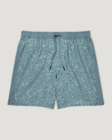 Free Fly Apparel Mens Palmera Trunk - 17 Tidal Flow Print Stormy Sea
