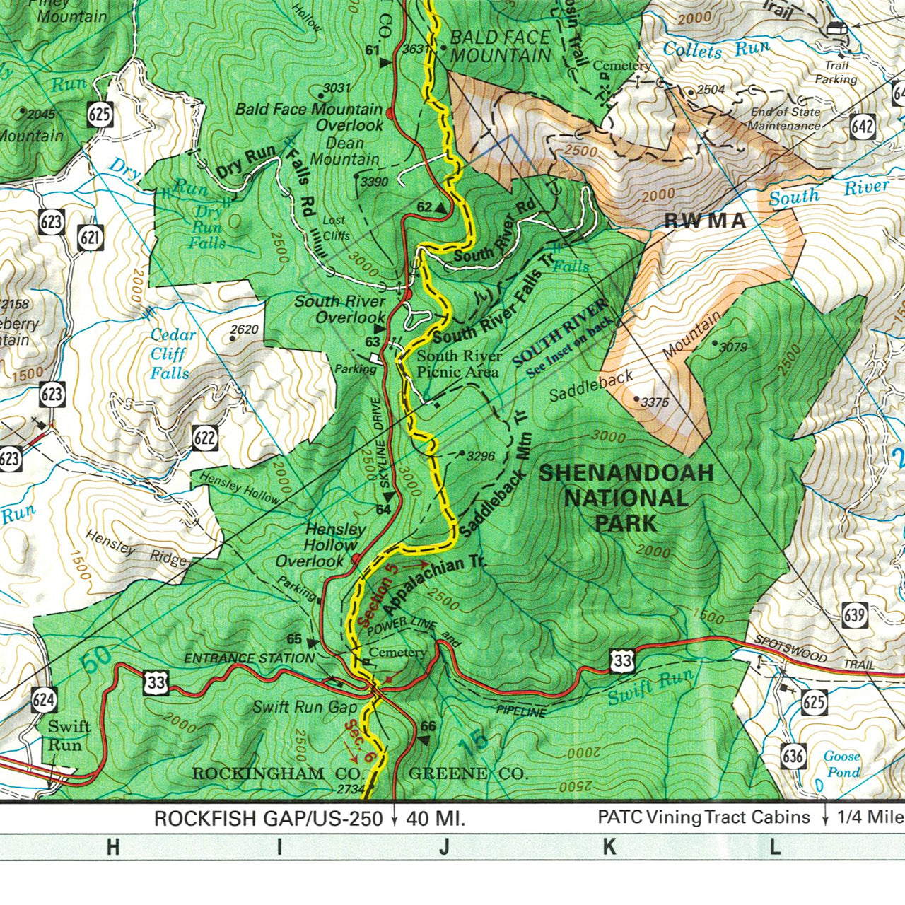 AT Map: Shenandoah NP - Central District
