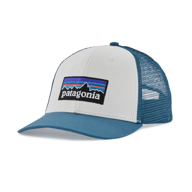 Patagonia P-6 Logo LoPro Trucker Hat White w/Nouveau Green 
