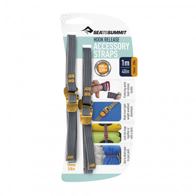 Sea to Summit Acc. Straps w hook release (pair) 10 mm / 3/8" webbing One Color 