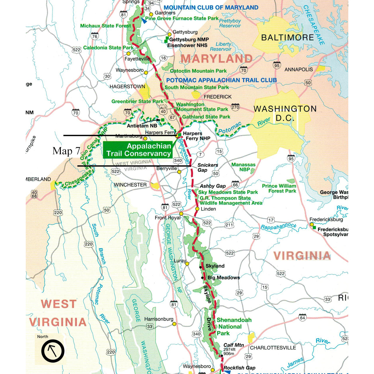 Appalachian Trail Conservancy AT Map 7: Northern Virginia - North