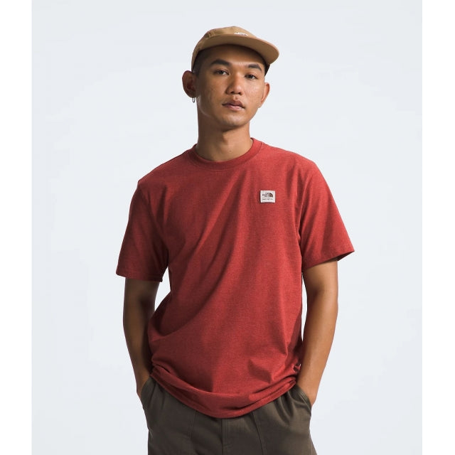 The North Face Men's S/S Heritage Patch Heathered Tee Iron Red Heather